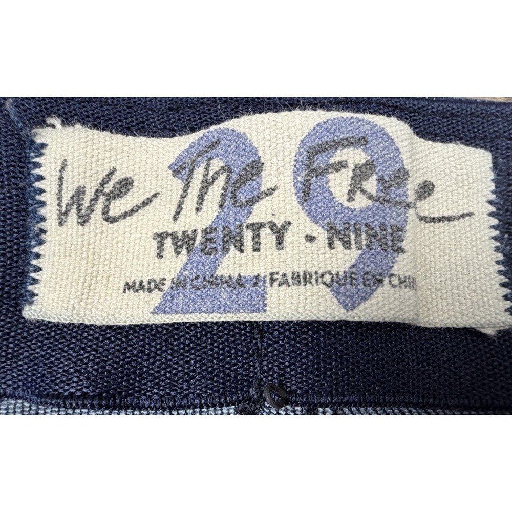 We The Free People Penny Pull-On Flare Jeans Dark Wash Blue 29 Stretch Boho - Picture 4 of 16